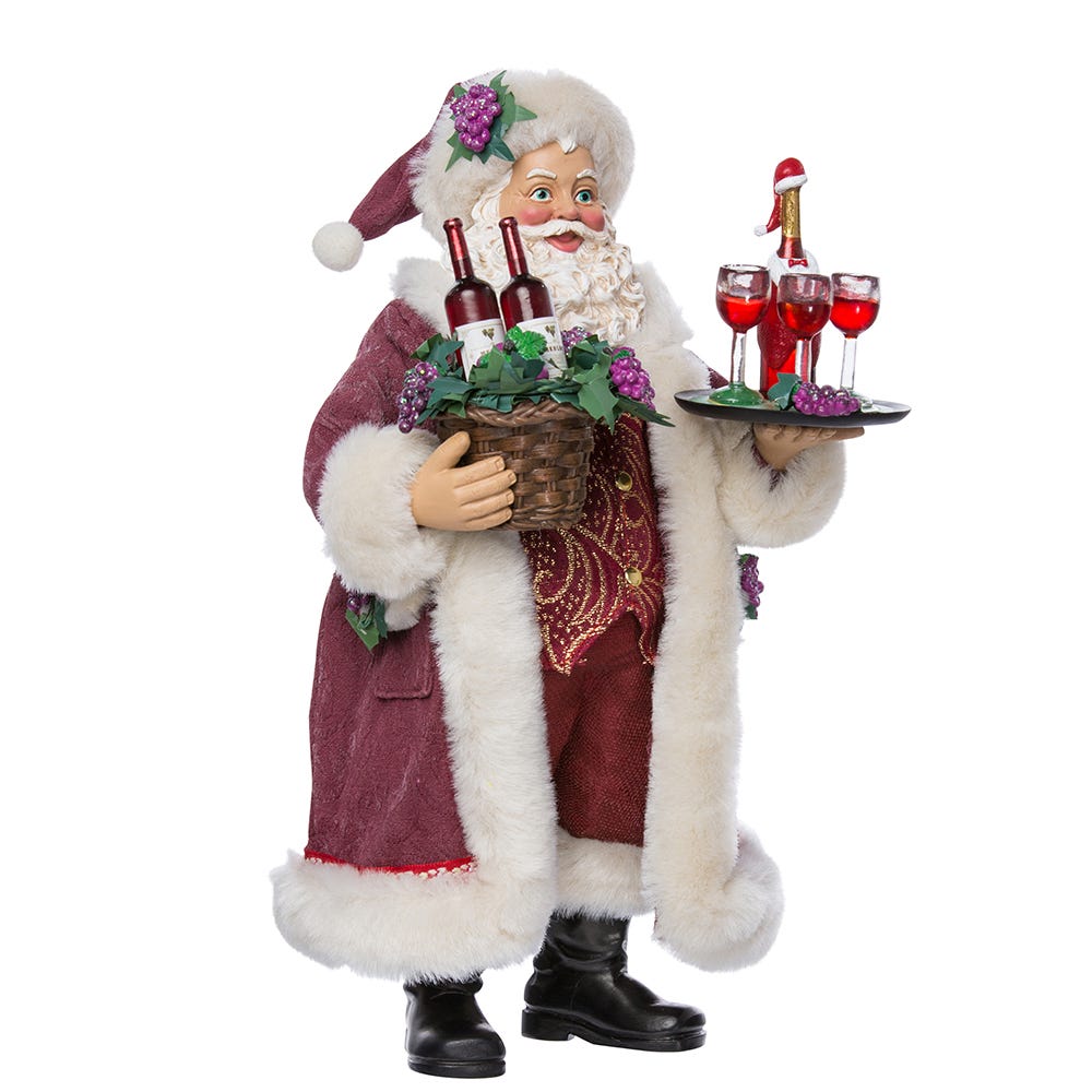 Kurt S. Adler 11.5“ Fabriché™ Wine Holding Santa