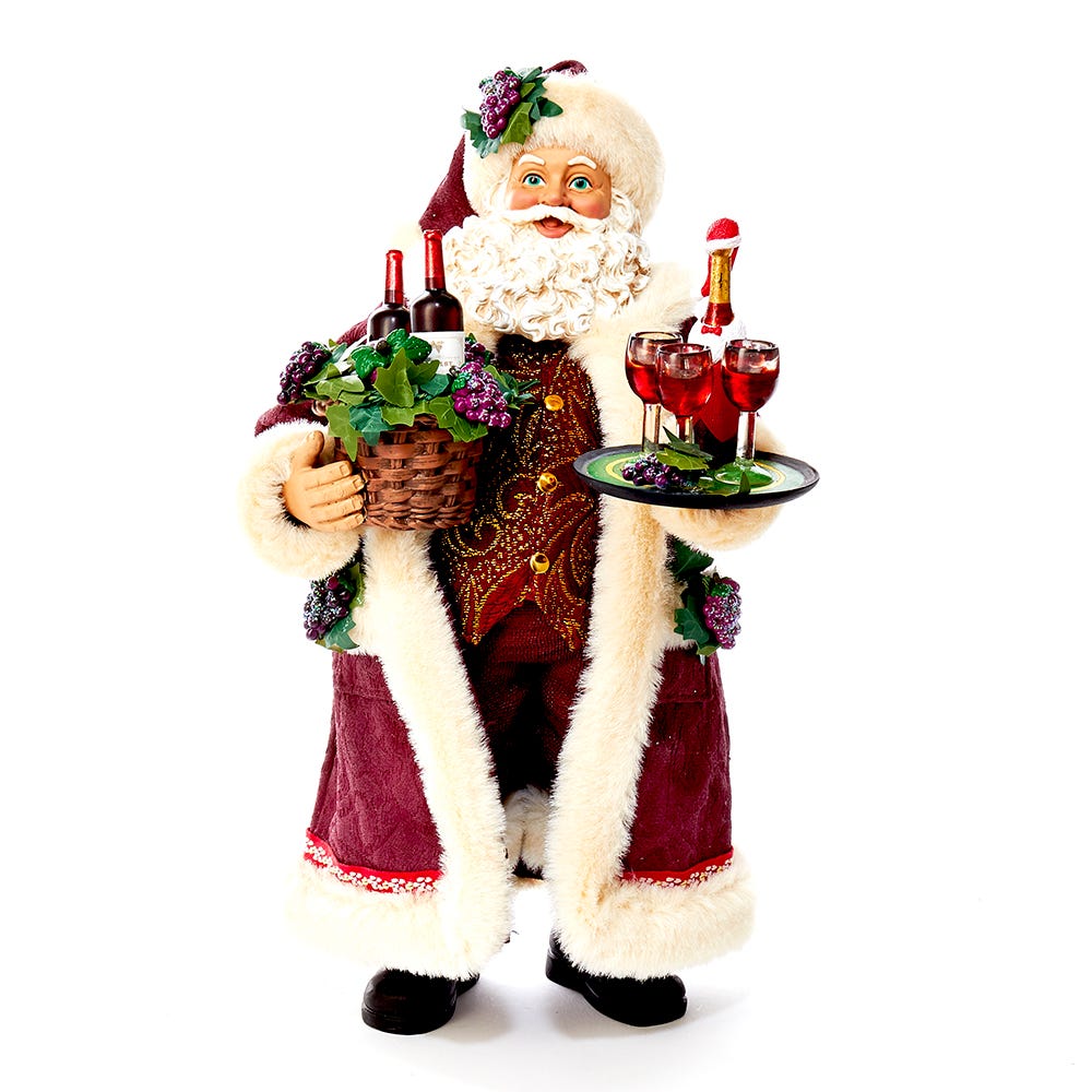 Kurt S. Adler 11.5“ Fabriché™ Wine Holding Santa