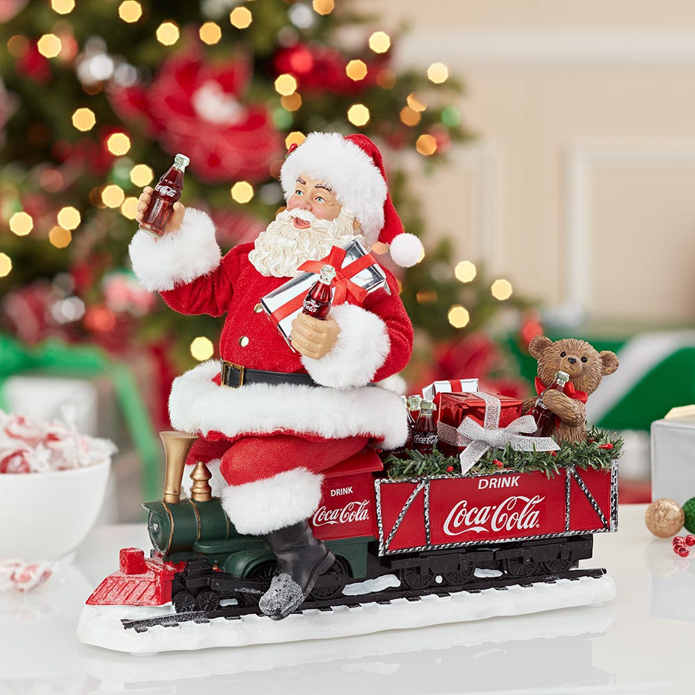 Kurt S. Adler 13“ Fabriché™ Coca-Cola® Santa On Train With LED Garland