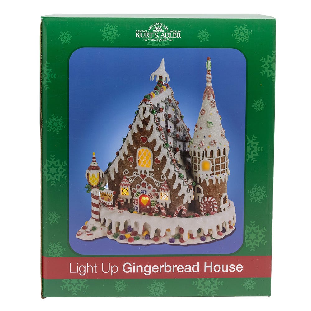 Kurt S. Adler 13“ Pre-Lit Claydough Gingerbread Inn with C7 Bulb