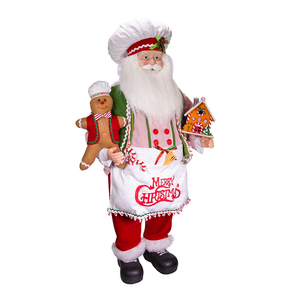 Kurt S. Adler 40“ Christmas Chef Gingerbread Santa