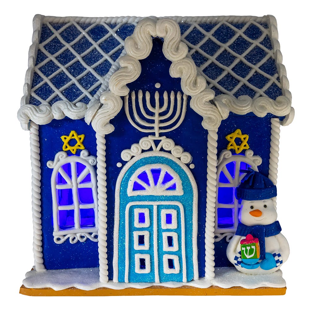 Kurt S. Adler 7β Battery Operated LED Claydough Hanukkah Table Piece