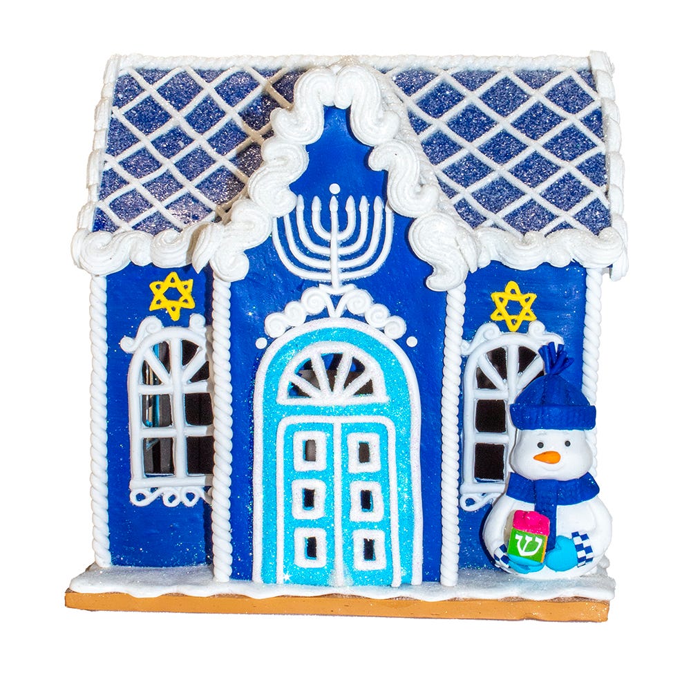 Kurt S. Adler 7“ Battery Operated LED Claydough Hanukkah Table Piece
