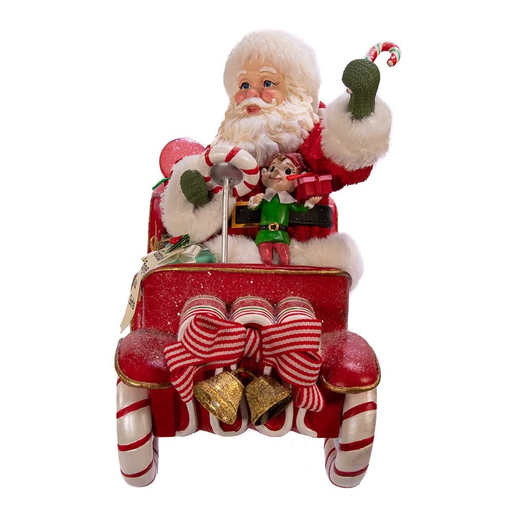 Kurt S. Adler 8.5“ Fabriché™ Musical Santa In Candy Car