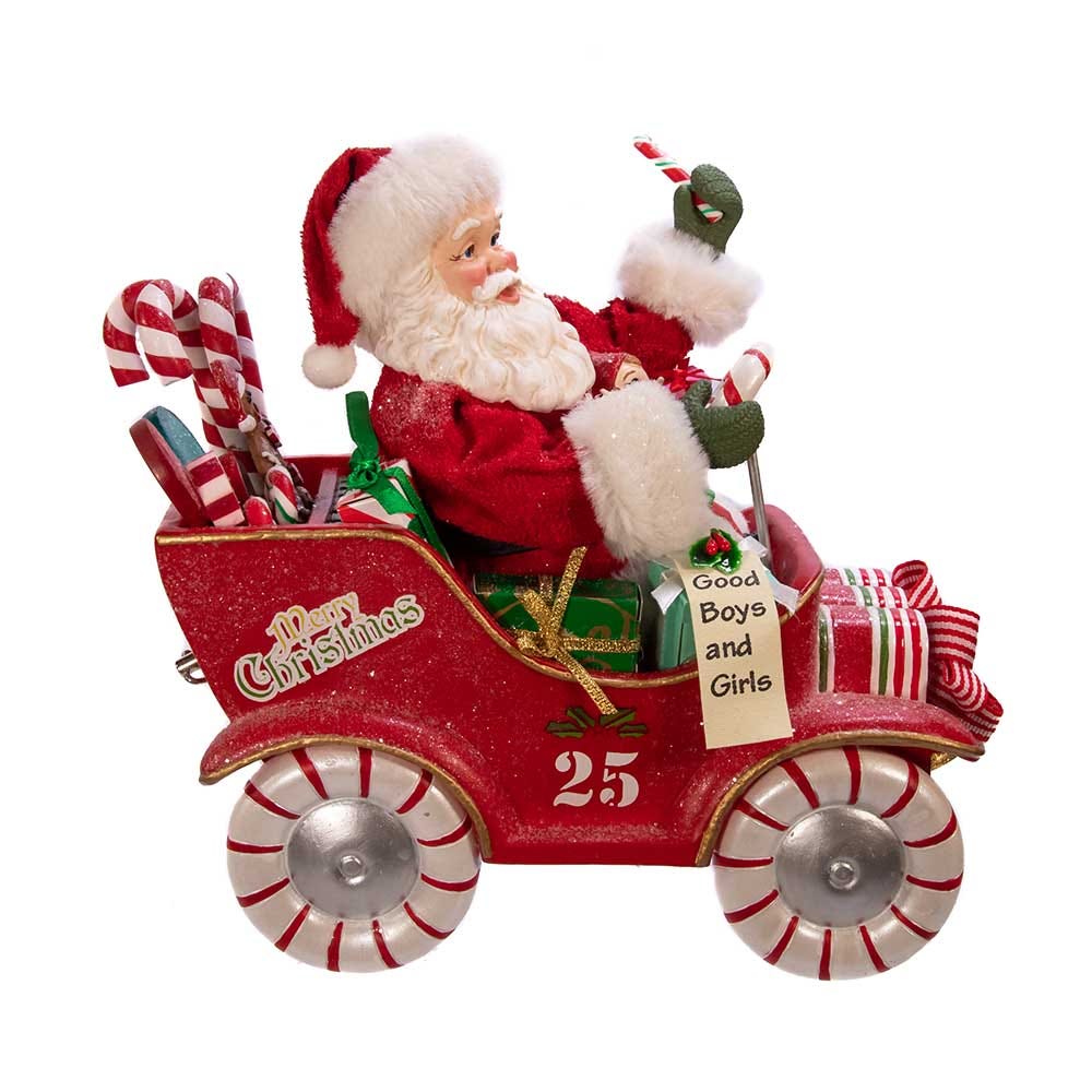 Kurt S. Adler 8.5“ Fabriché™ Musical Santa In Candy Car