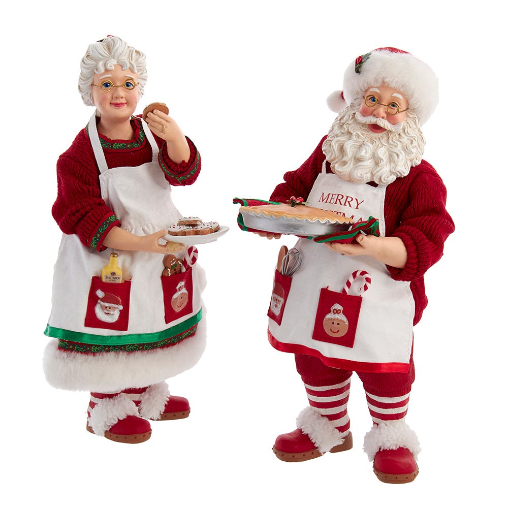 Kurt S. Adler 10.5“ Fabriché™ Mr. and Mrs. Claus Dessert Set, 2-Piece Set
