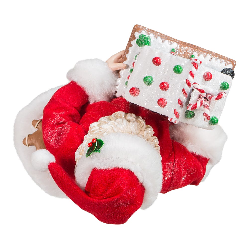 Kurt S. Adler 12“ Fabriché™ Battery-Operated Santa With Light-Up Gingerbread House