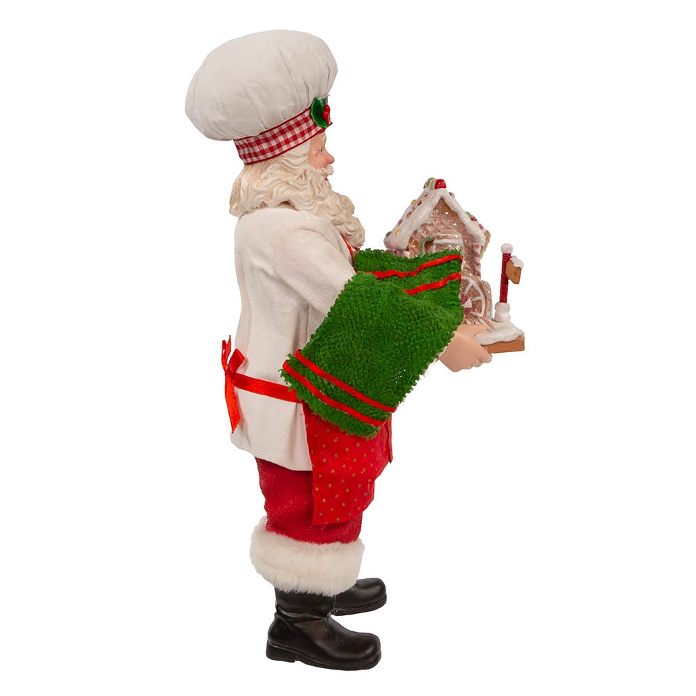 Kurt S. Adler 11“ Fabriché™ Chef Santa with Gingerbread Train