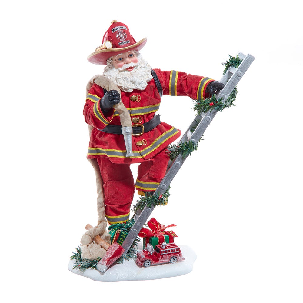 Kurt S. Adler 11.5“ Fabriché™ Fireman Santa On Ladder