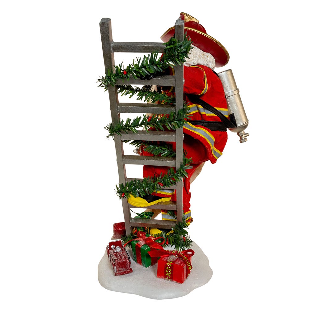 Kurt S. Adler 11.5“ Fabriché™ Fireman Santa On Ladder