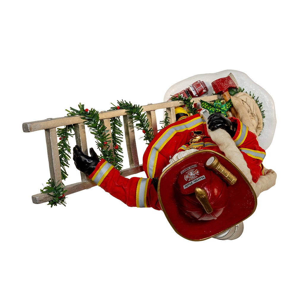 Kurt S. Adler 11.5“ Fabriché™ Fireman Santa On Ladder