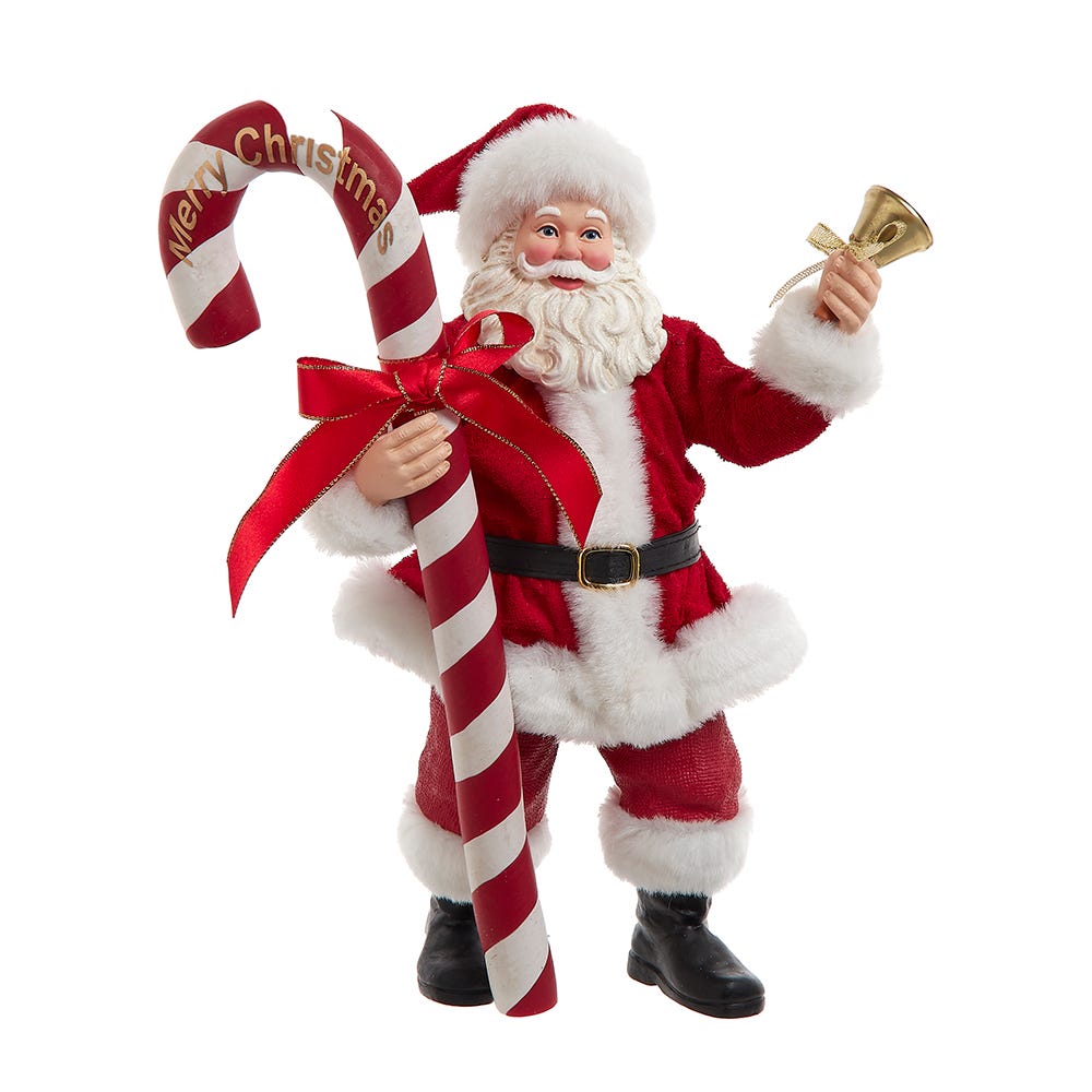 Kurt S. Adler 10.5“ Fabriché™ Santa With Oversized Candy Cane