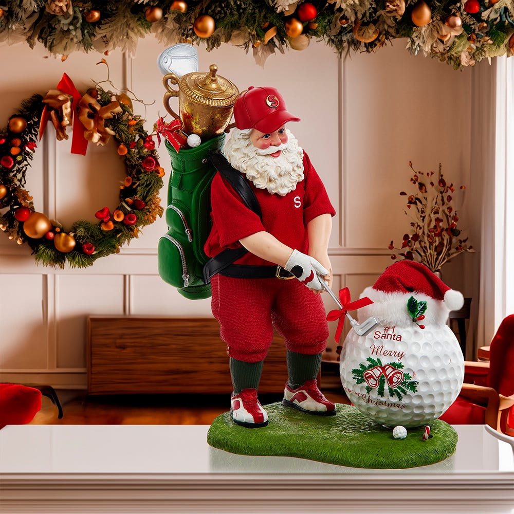 Kurt S. Adler 11“ Fabriché™ Golfer Santa With Oversized Golf Ball