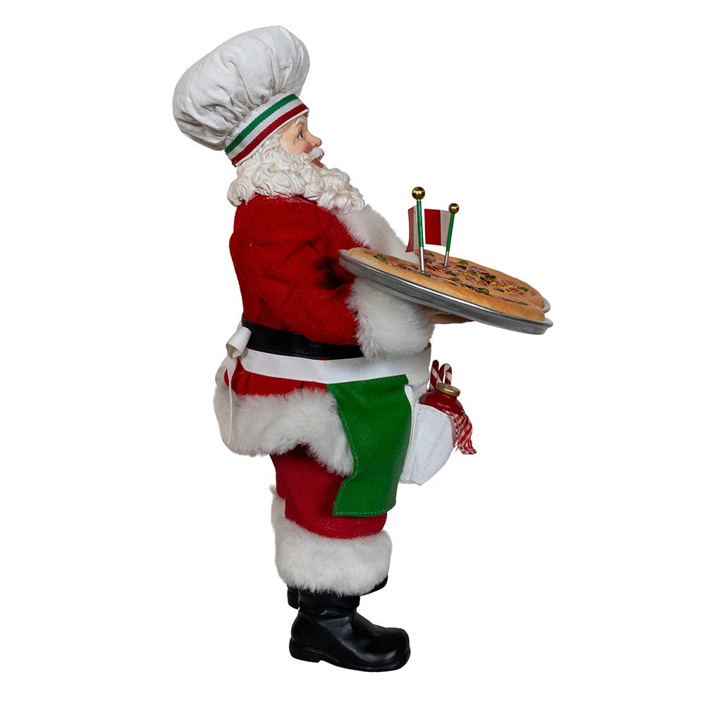 Kurt S. Adler 11“ Fabriché™ Chef Santa With Two Pizza's