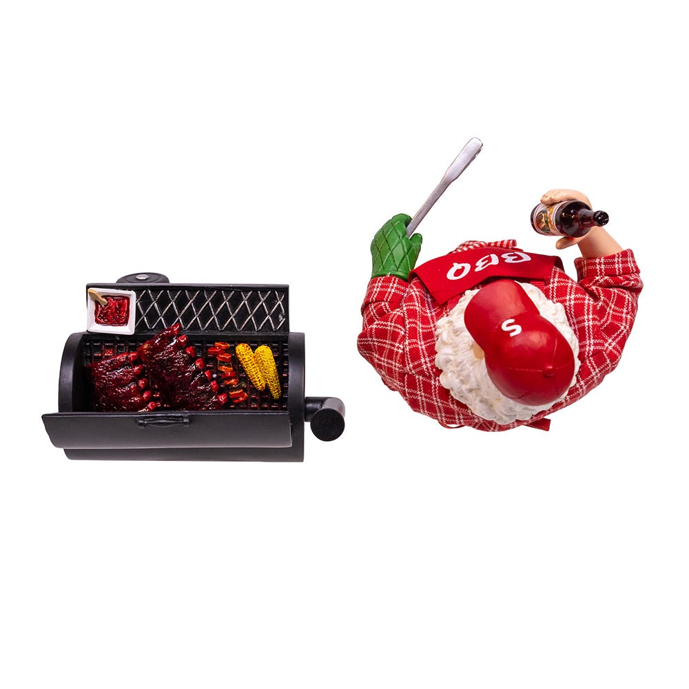 Kurt S. Adler 10.75“ Fabriché™ Santa With Barbecue Grill, 2-Piece Set