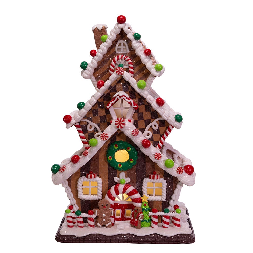 Kurt S. Adler 13“ Battery-Operated LED Gingerbread Cookie 3-Layer House