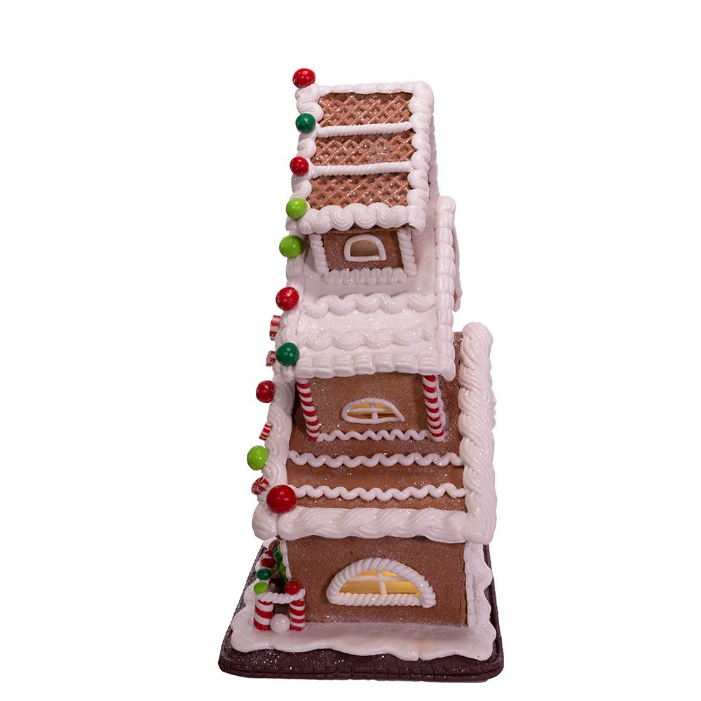Kurt S. Adler 13“ Battery-Operated LED Gingerbread Cookie 3-Layer House