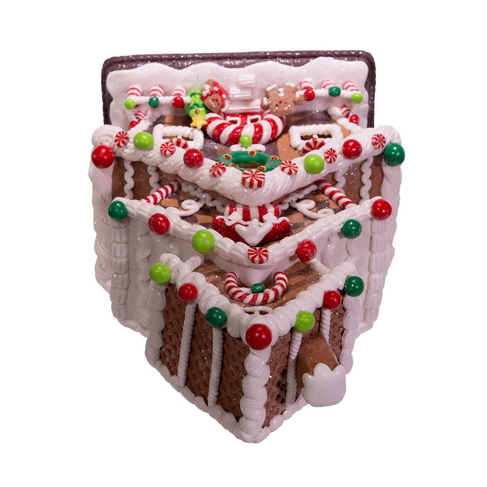 Kurt S. Adler 13“ Battery-Operated LED Gingerbread Cookie 3-Layer House