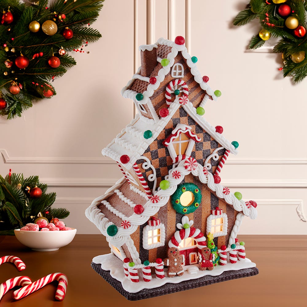 Kurt S. Adler 13“ Battery-Operated LED Gingerbread Cookie 3-Layer House