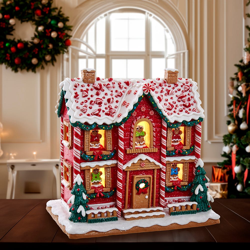 Kurt S. Adler 9.5“ Battery-Operated Lighted Musical Gingerbread House