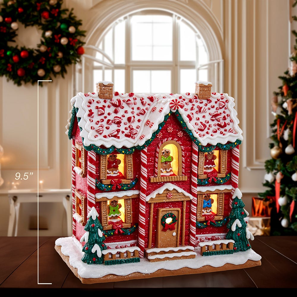 Kurt S. Adler 9.5“ Battery-Operated Lighted Musical Gingerbread House