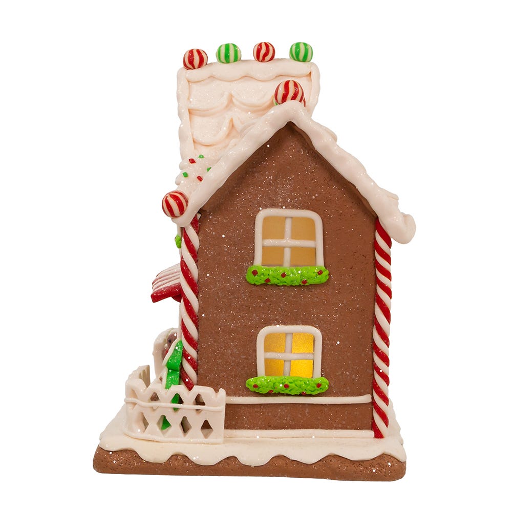 Kurt S. Adler 9“ Battery Operated Light Up Two Floor Gingerbread House