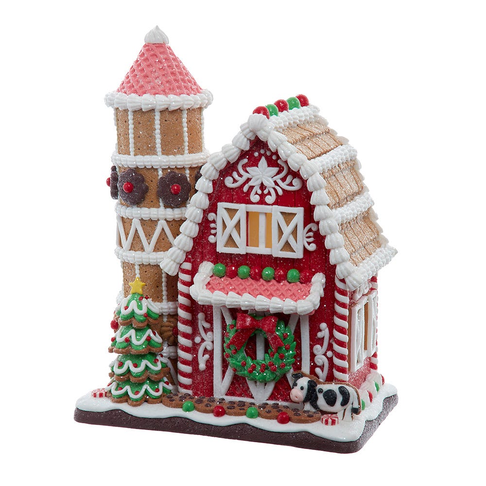 Kurt S. Adler 12“ Battery Operated LED Gingerbread Barn