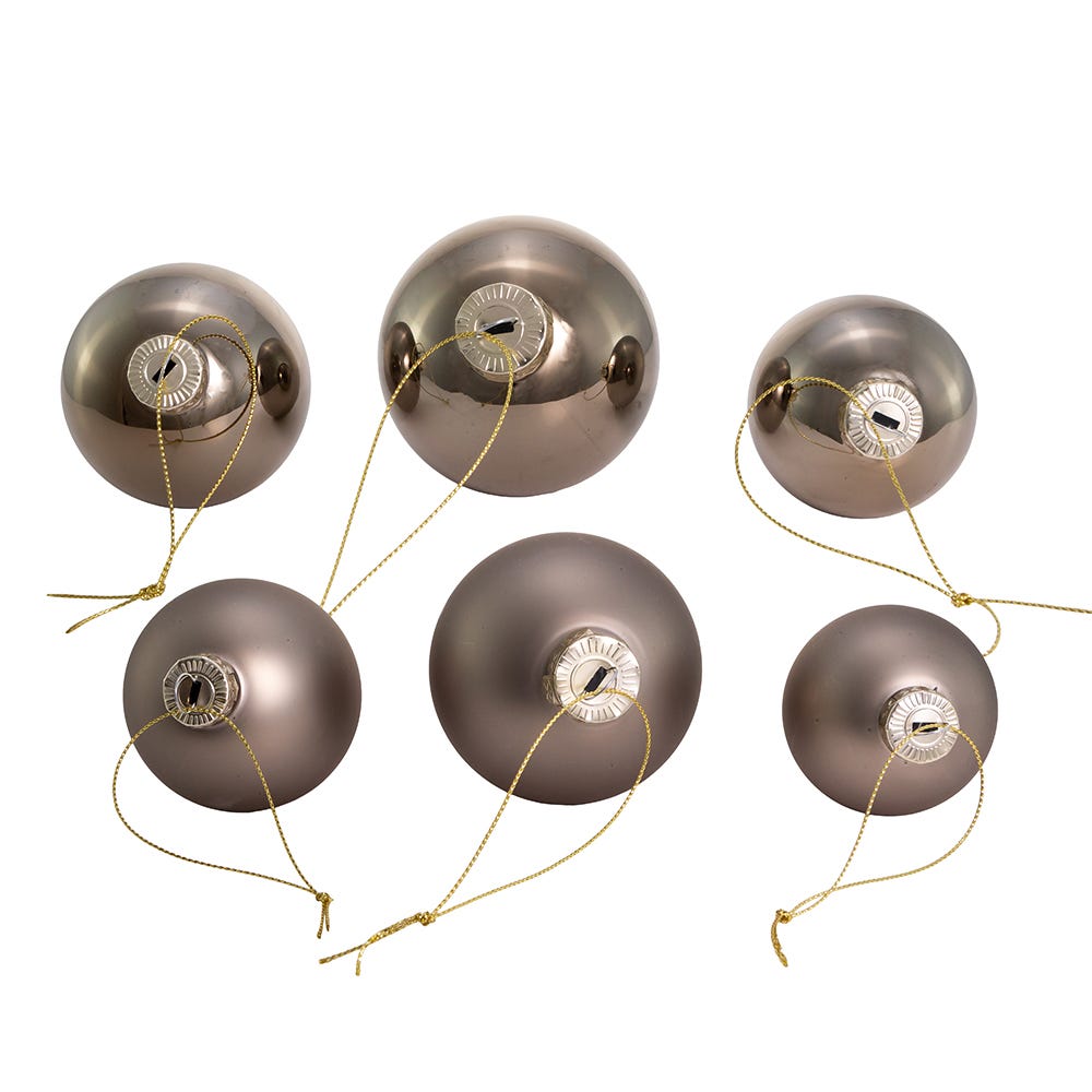 Kurt S. Adler 60MM - 80MM Glass Shiny and Matte Pewter Ball Ornaments, 20-Piece Box