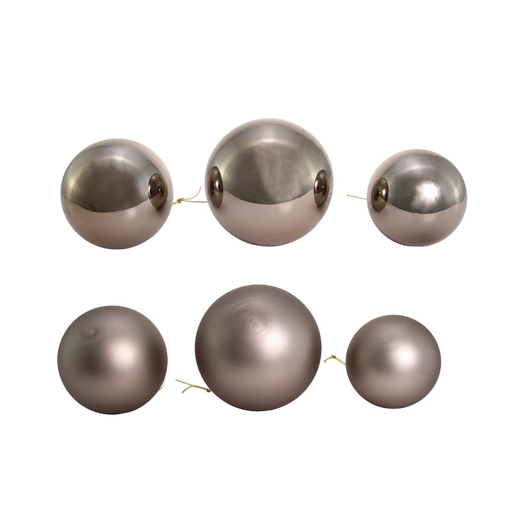 Kurt S. Adler 60MM - 80MM Glass Shiny and Matte Pewter Ball Ornaments, 20-Piece Box