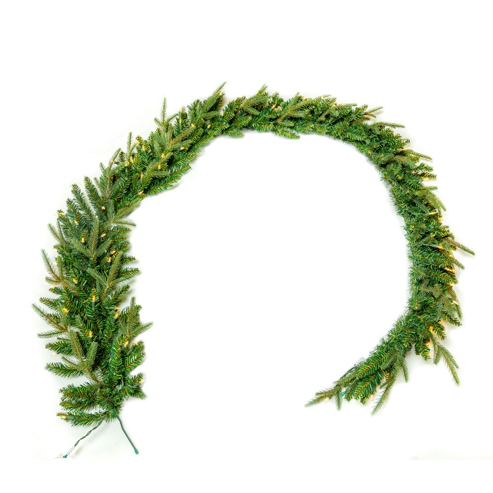 Kurt S. Adler 9' Pre-Lit Warm White Incandescent Grand Fir Garland