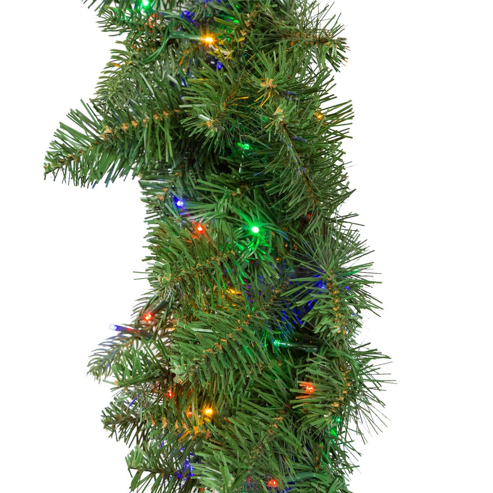 Kurt S. Adler 9' Pre-Lit Multicolored Cluster LED Noble Fir Garland