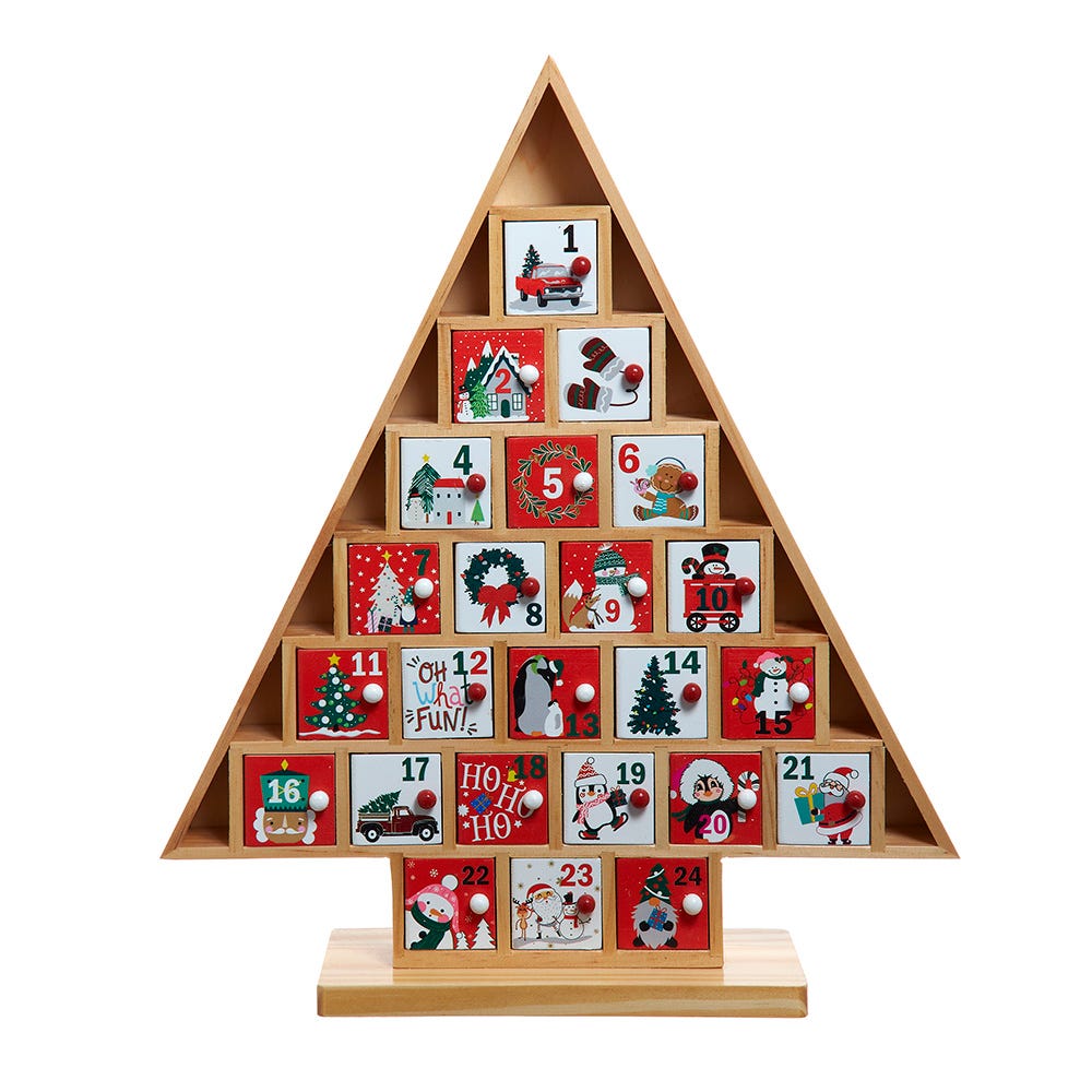 Kurt S. Adler 15“ Wooden Tree Advent Calendar