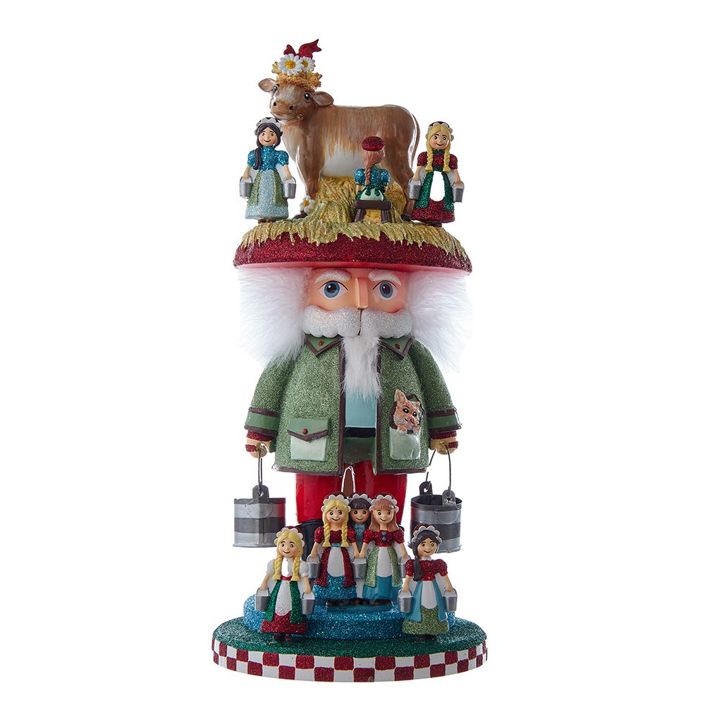 Kurt S. Adler 16.5“ Hollywood Nutcrackers™ 8 Maids A Milking Nutcracker (8th in Series)