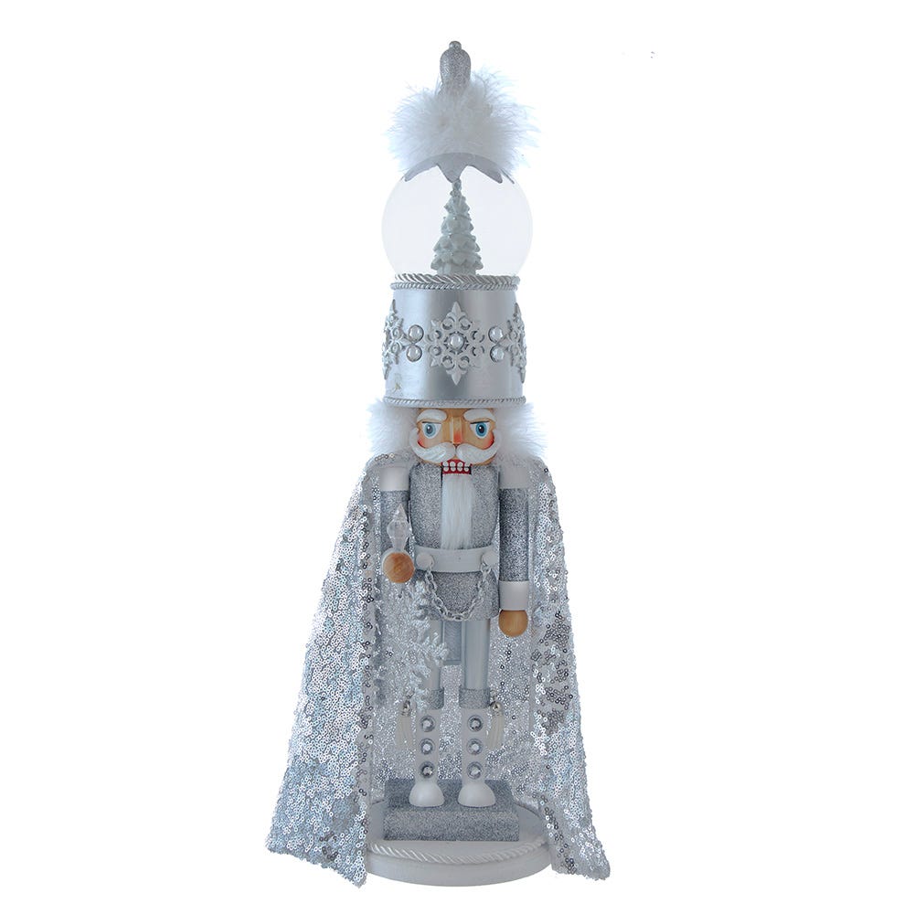 Kurt S. Adler 22“ Hollywood Nutcrackers™ Musical Silver Nutcracker With Water Globe