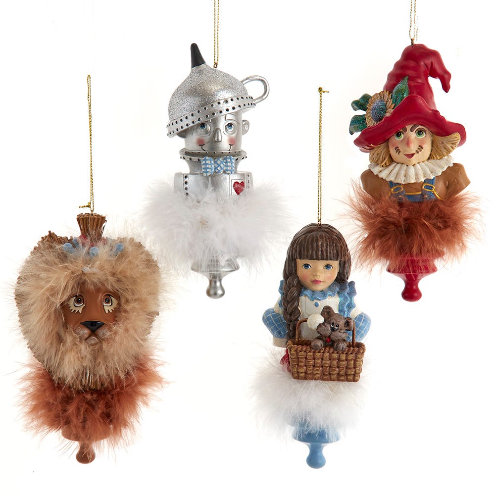 Kurt S. Adler 6“ Holly Hats™ Oz Ornaments, 4-Piece Box