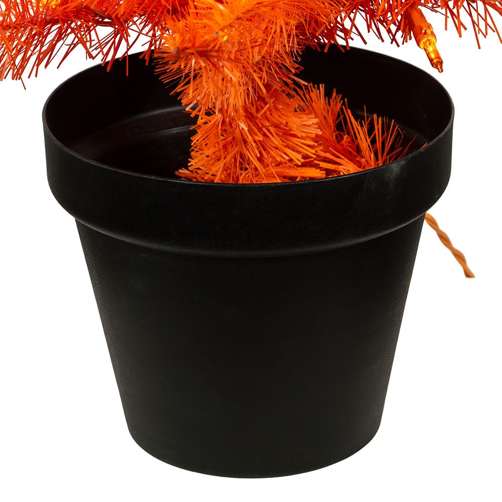 Kurt S. Adler 3' Pre-Lit Orange Incandescent Halloween Orange Potted Tree