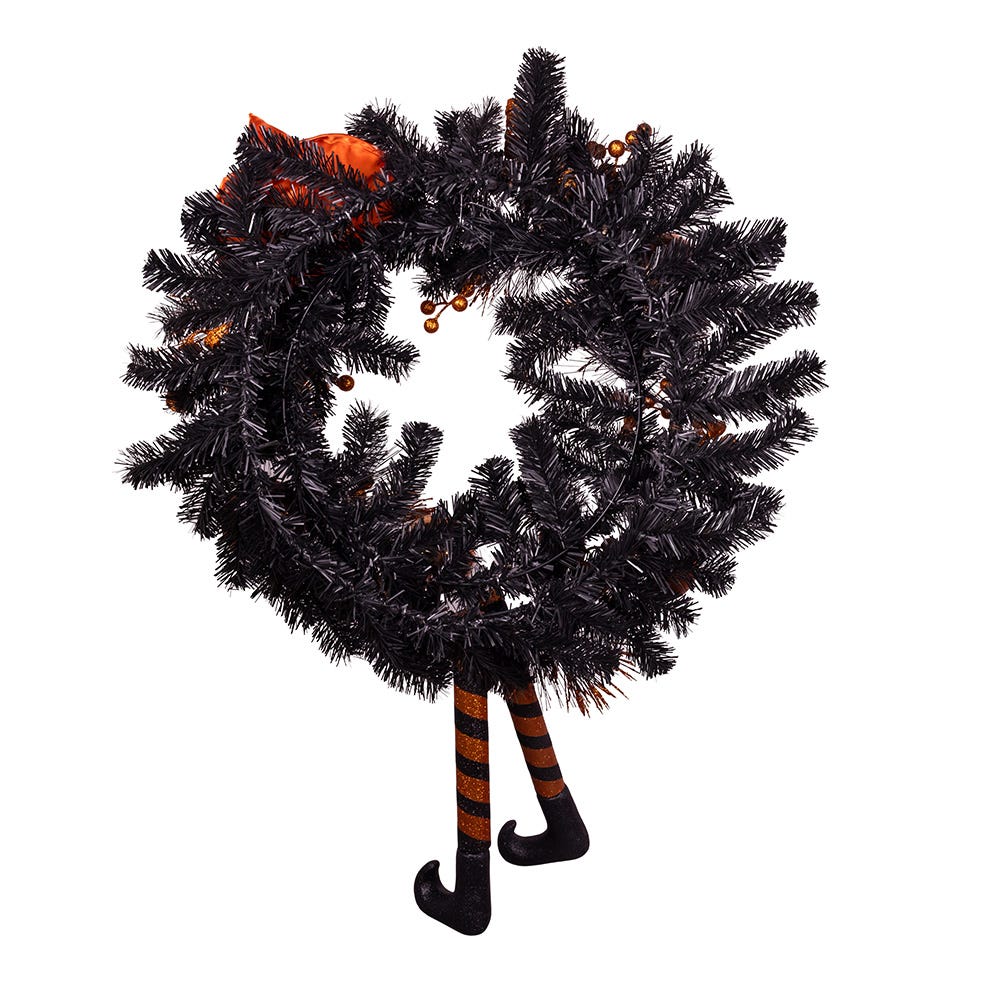Kurt S. Adler 33“ Un-Lit Orange Halloween Wreath