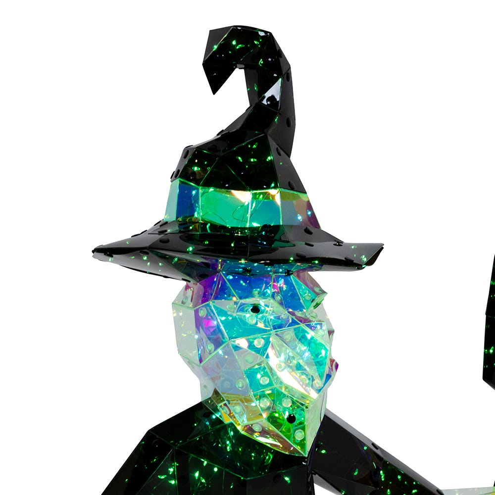 Kurt S. Adler 12“-22“ Lighted Magical Iridescence Holographic Witch & Two Ghosts, 3-Piece Set