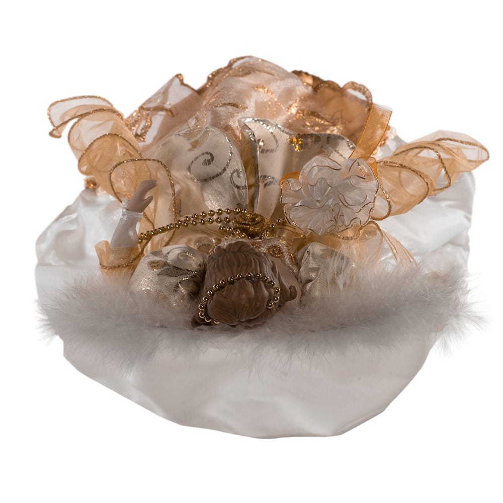 Kurt S. Adler 17“ Un-Lit Ivory and Gold Angel Treetop