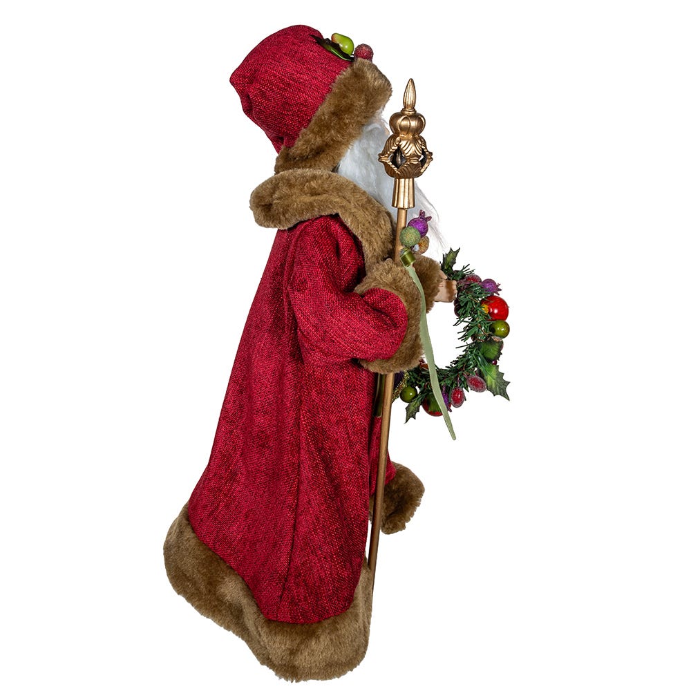 Kurt S. Adler 20“ Sugar Fruit Santa With Fruit Wreath