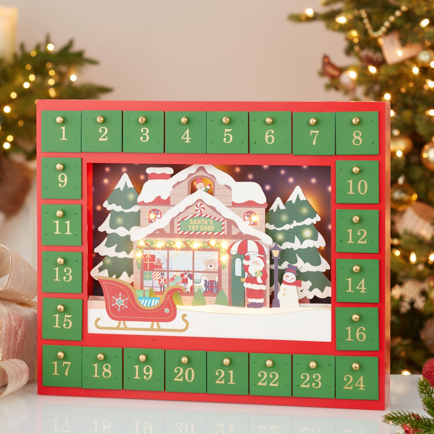 Kurt S. Adler Battery Operated Santa Toy Shop Advent Calendar