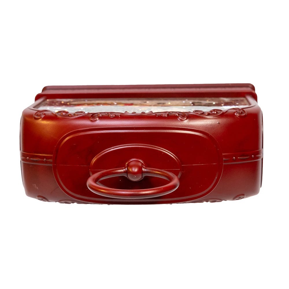 Kurt S. Adler 8.5“ Battery Operated USB LED Lighted Santa On Sleigh Lantern With Spinning Glitter Water