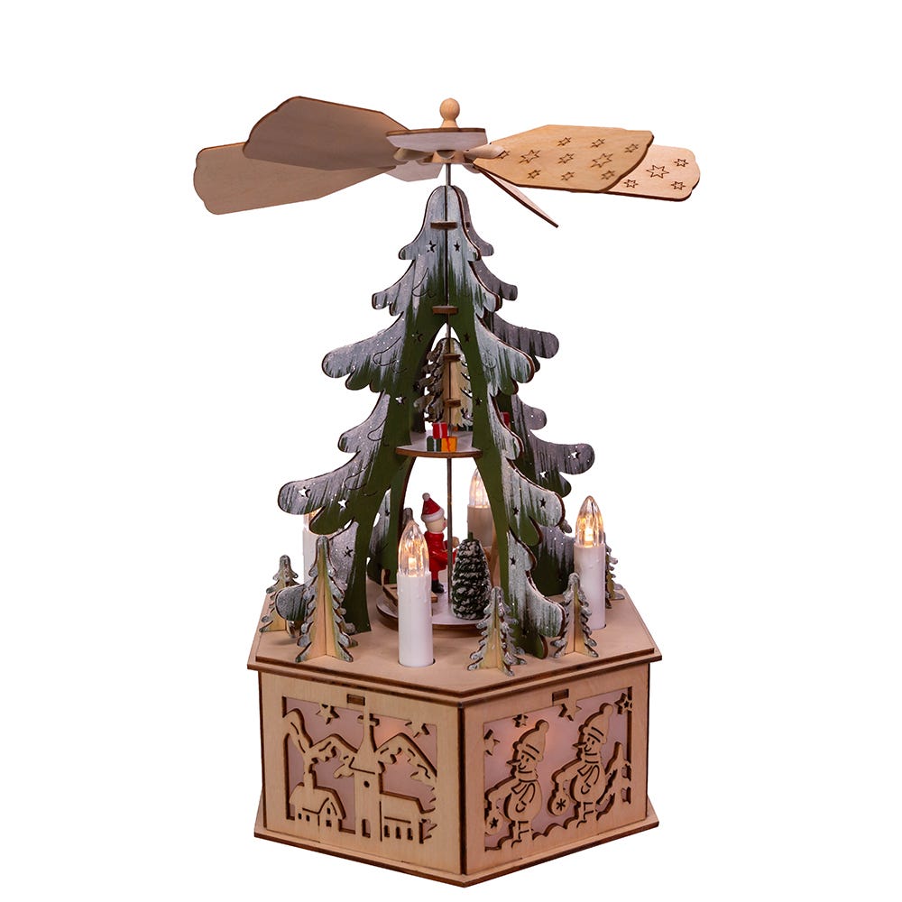 Kurt S. Adler Battery-Operated Musical LED Christmas Tree Windmill Scene