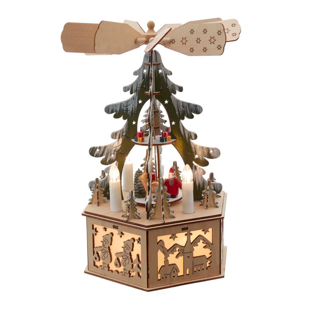 Kurt S. Adler Battery-Operated Musical LED Christmas Tree Windmill Scene