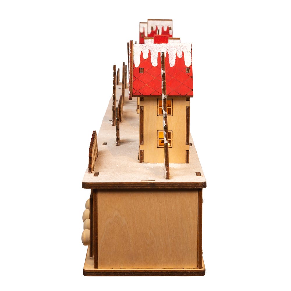 Kurt S. Adler 7“ Battery Operated 15-light LED Christmas Village With Advent Calendar