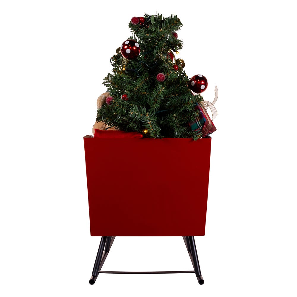 Kurt S. Adler 24“ Battery Operated Musical LED Santa In Metal Sleigh Table Piece