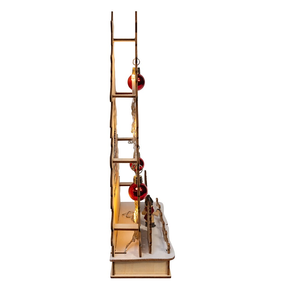 Kurt S. Adler 8.3“ Battery Operated LED Lighted Tree With Village Scene Table Piece