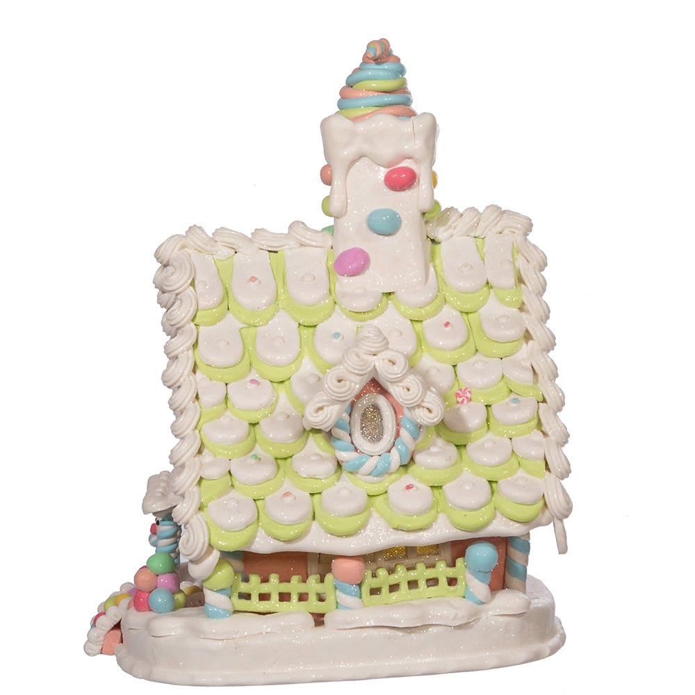 Kurt S. Adler Battery-Operated LED Light Up Pastel Gingerbread House
