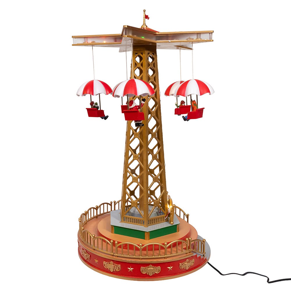 Kurt S. Adler LED Lighted Musical Santa Balloon Drop Table Piece