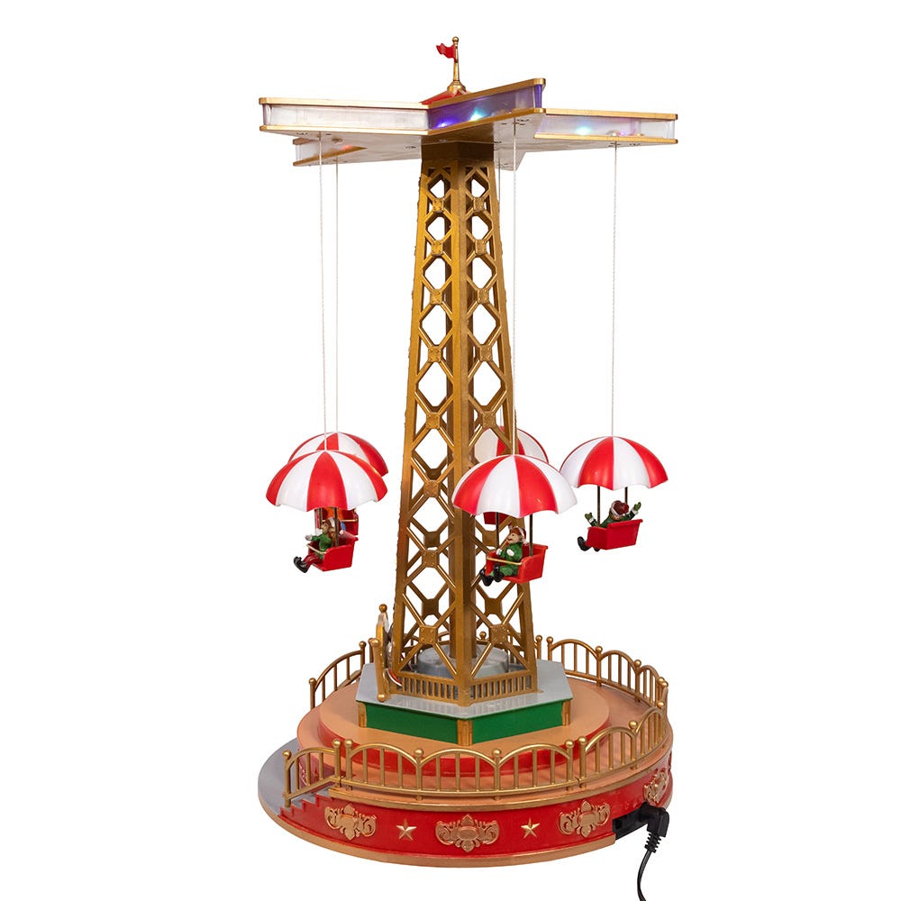 Kurt S. Adler LED Lighted Musical Santa Balloon Drop Table Piece